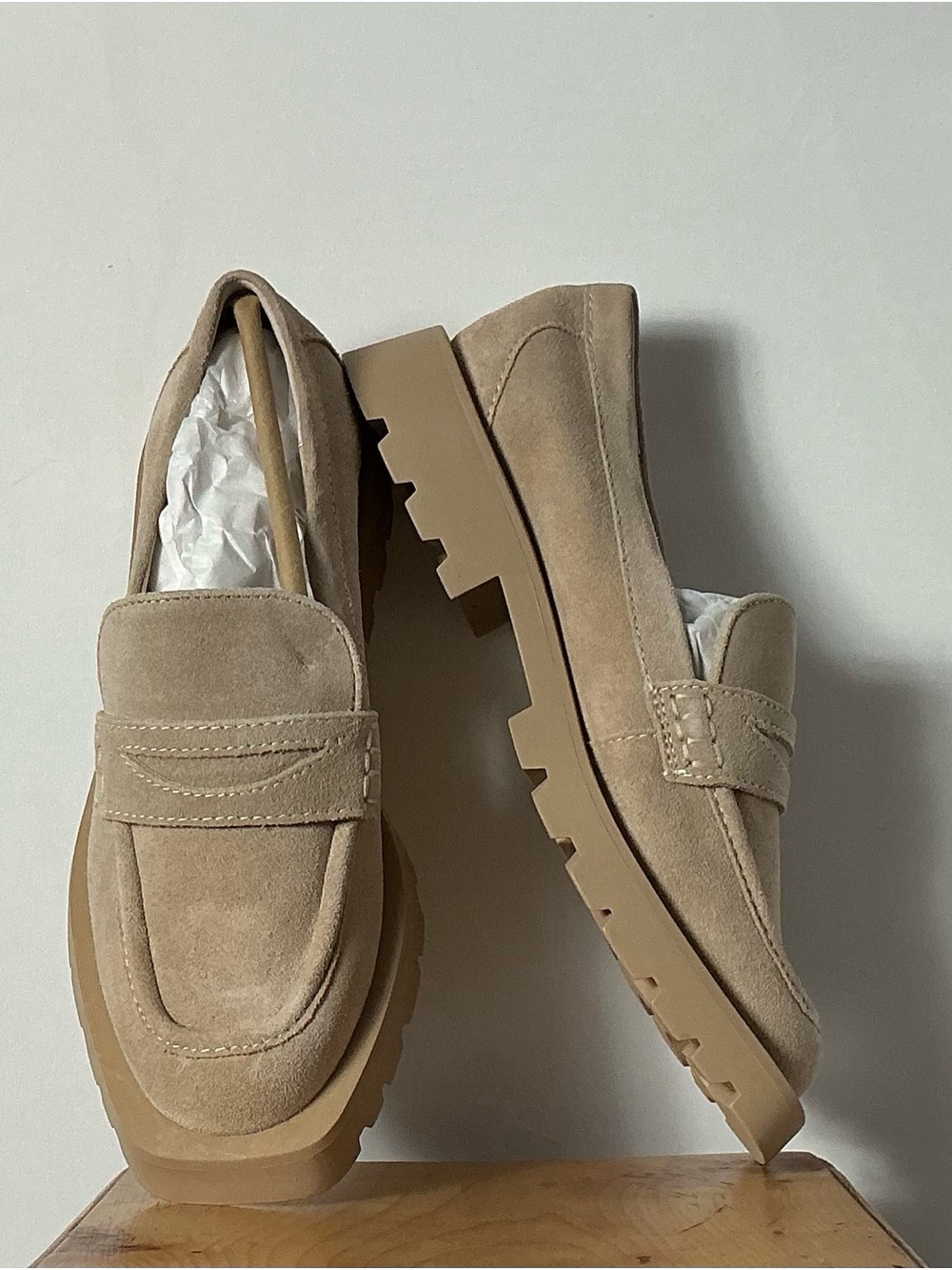 Dolce Vita Taupe Suede Lug Sole Loafers